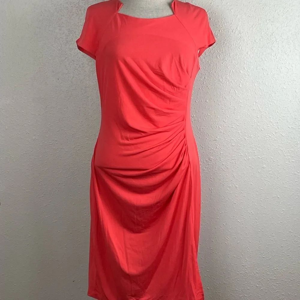 EUC Always Indigo Womens Orange Coral 🪸 Midi Dress Size L